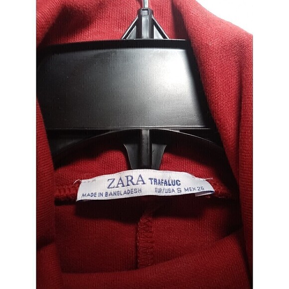 Zara Trafaluc Knit Turtleneck Tunic Dress Sz Small‎  GUC Slouchy Long Sleeve Red - Picture 5 of 5